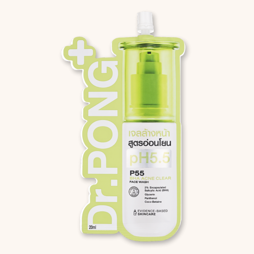 Gel rửa mặt giảm mụn Dr.PONG p55 BHA Acne Clear Face Wash 20ml